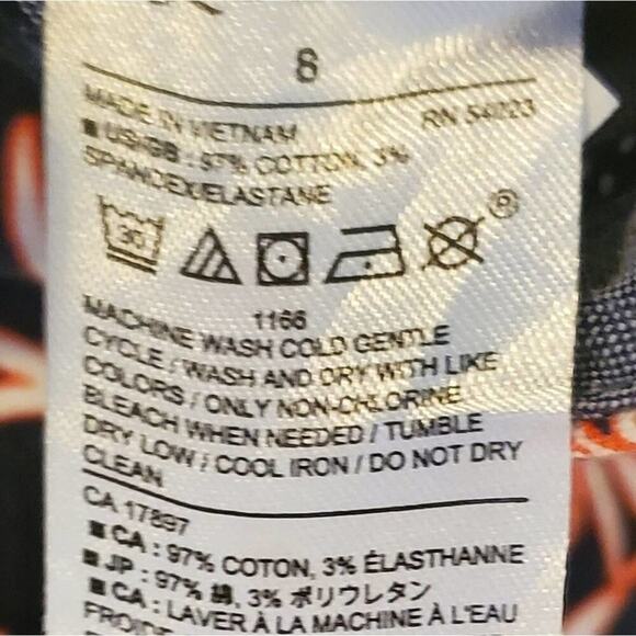 BANANA Republic tropical navy frond jacquard shorts size 8 - Picture 7 of 7